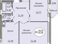 Продажа, 2-комнатная квартира, Новосибирск, Воинская 2-я, 51 стр.